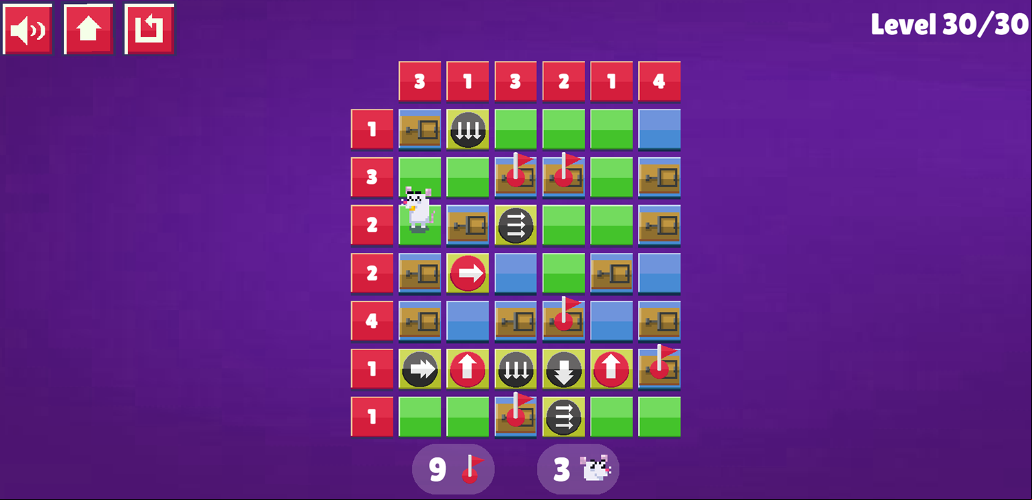 Trapsweeper Puzzle Game Level 30 Complete Screenshot.
