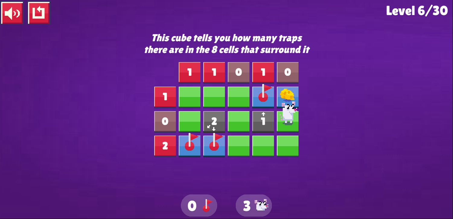 Trapsweeper Puzzle Game Level 6 Complete Screenshot.
