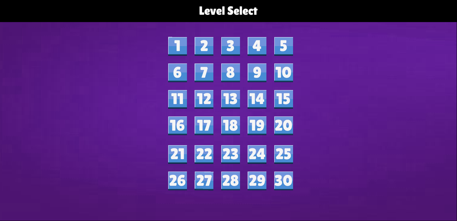 Trapsweeper Puzzle Game Level Select Screen Screenshot.