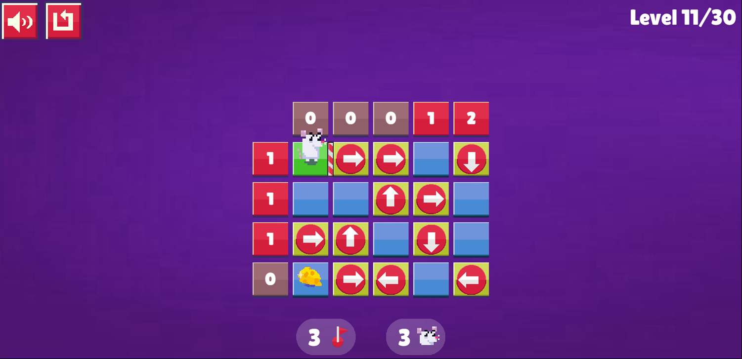 Trapsweeper Puzzle Game Level With Many Arrows Screenshot.