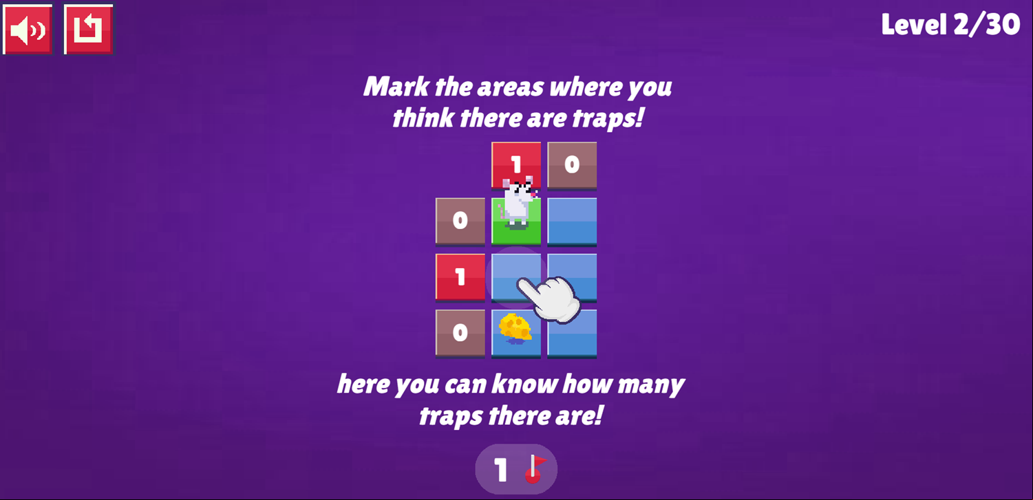 Trapsweeper Puzzle Game Trap Locations Screenshot.