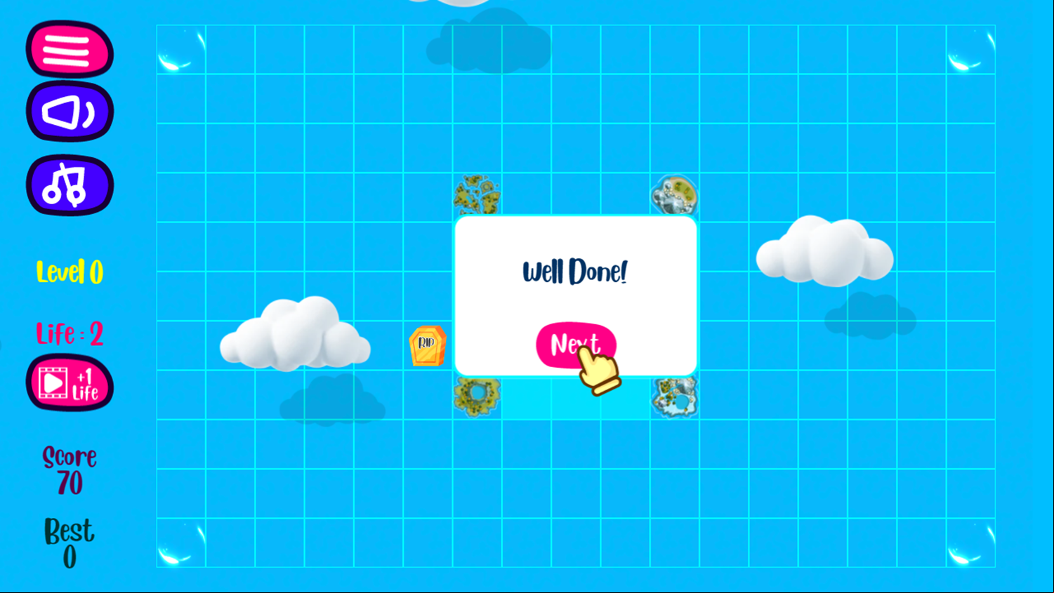 Treasure of Sea Game How to Play Next Level Screen Screenshot.