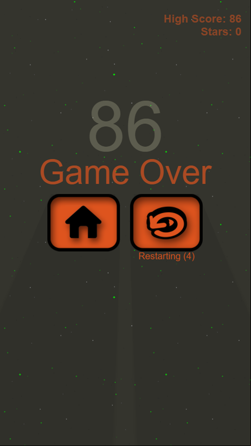 Treze Rocket Game Over Screenshot.