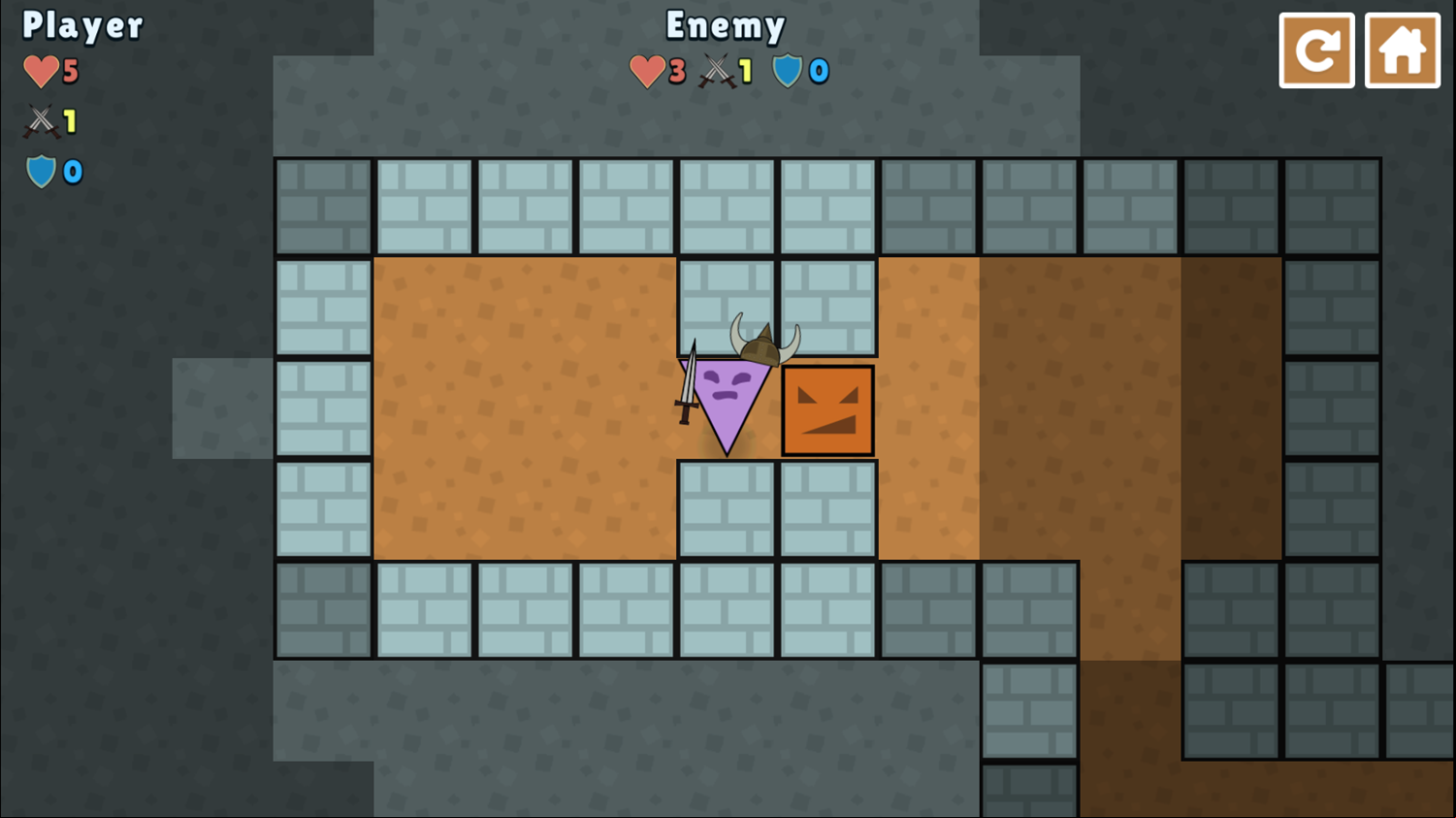 Triangle Tactics Game Encountering an Enemy Screenshot.