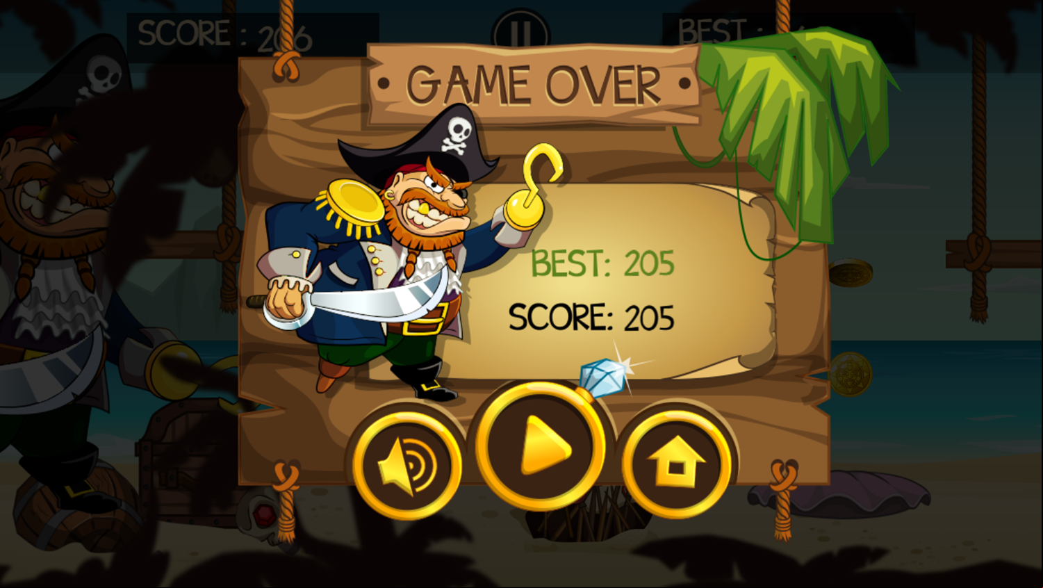 Tricky Crab Game Over Screenshot.