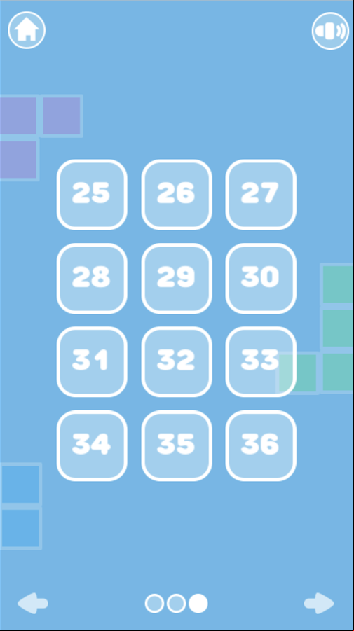 Tricky Shapes Game Level Select Screen Screenshot.
