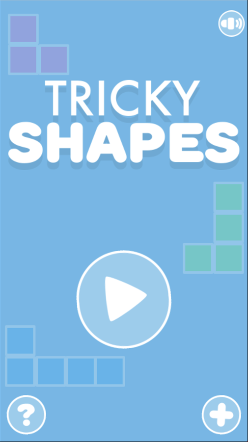 Tricky Shapes Game Welcome Screen Screenshot.