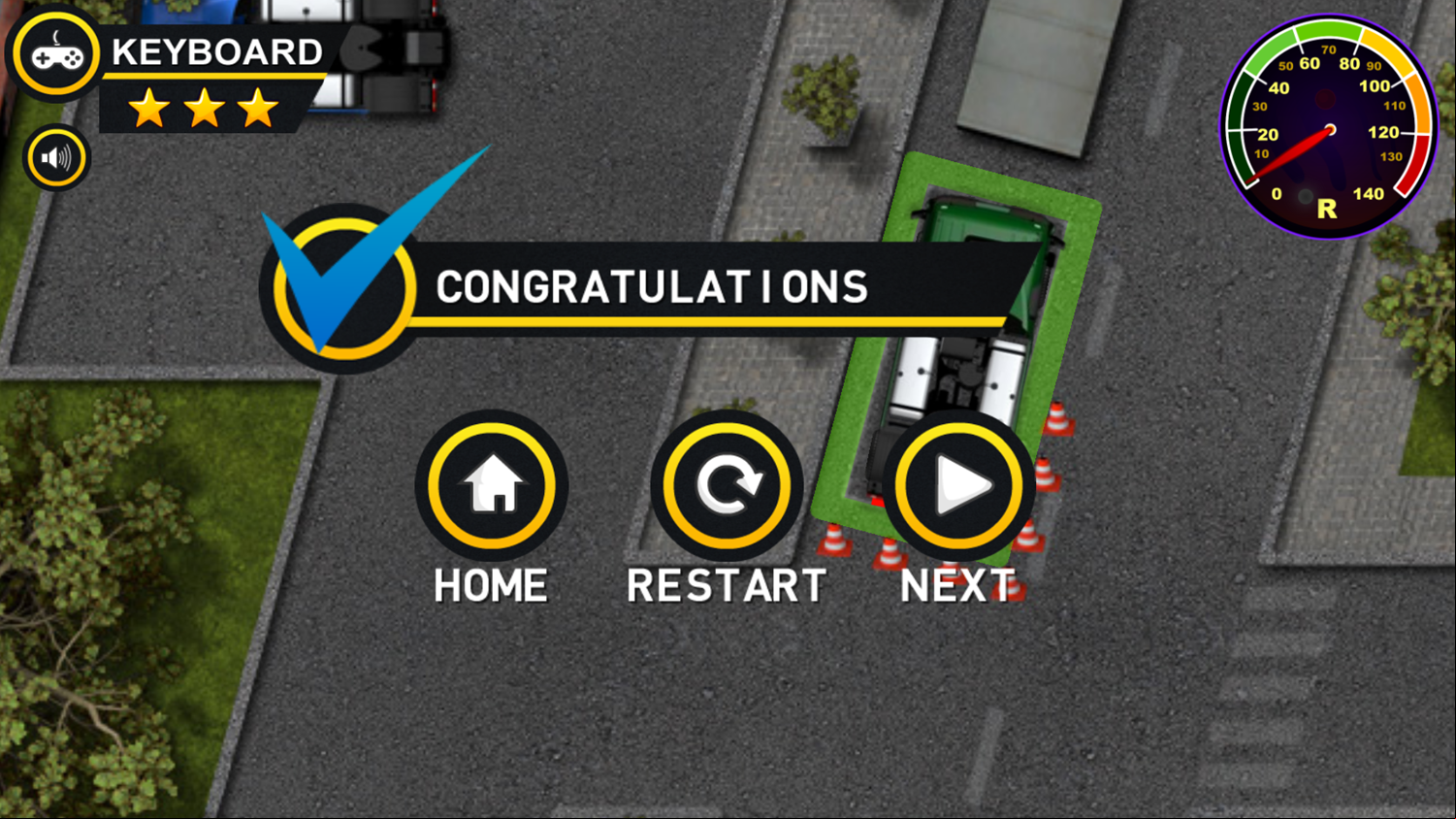 Truck Parking Pro Game Level Complete Screenshot.