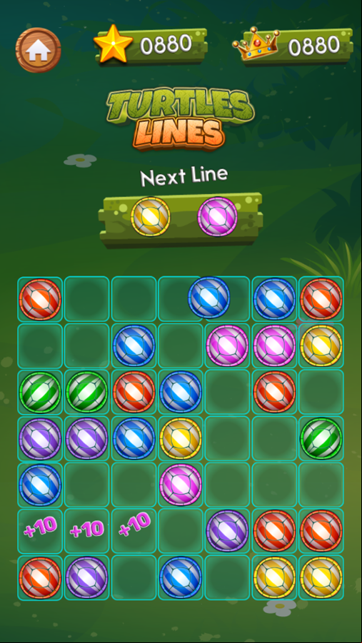 Turtles Lines Game Progress Screenshot.
