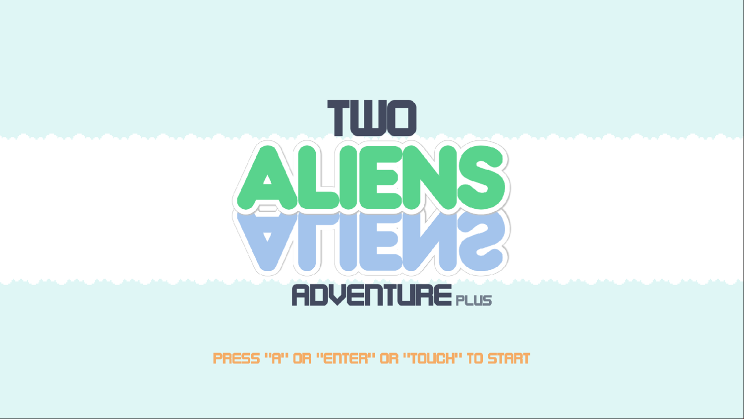 Two Aliens Adventure Plus Game Welcome Screen Screenshot.