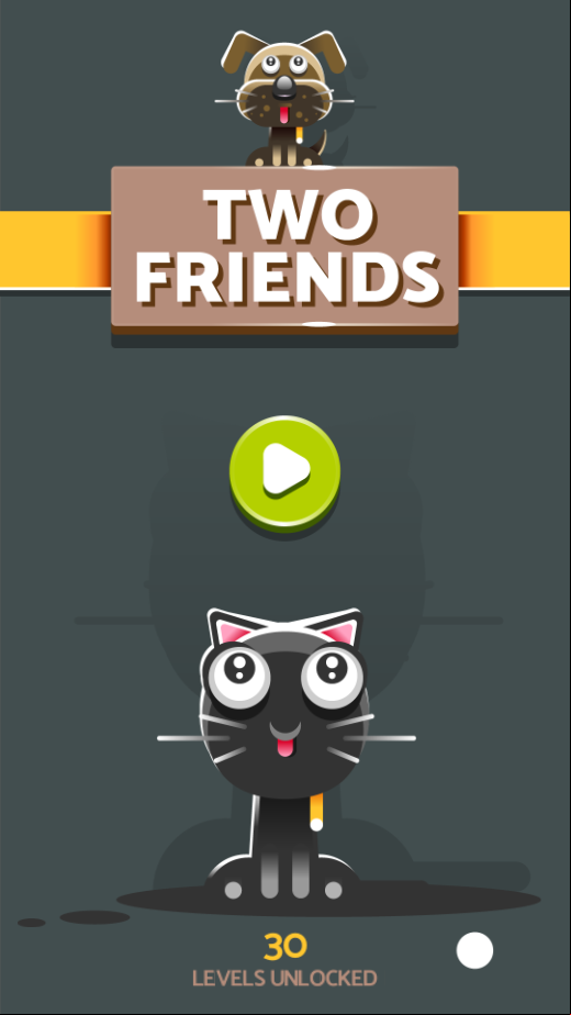 Two Friends Game Welcome Screen Screenshot.