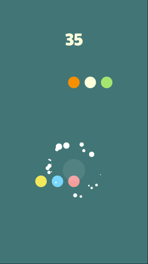 Two Rows Colors Game Over Screenshot.