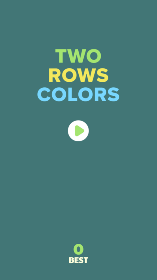 Two Rows Colors Game Welcome Screen Screenshot.