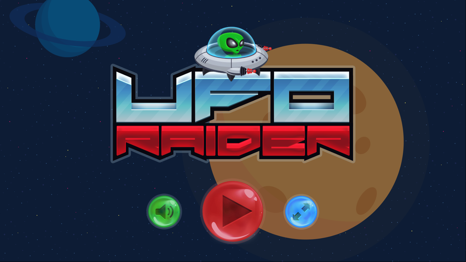 UFO Raider Game Welcome Screen Screenshot.