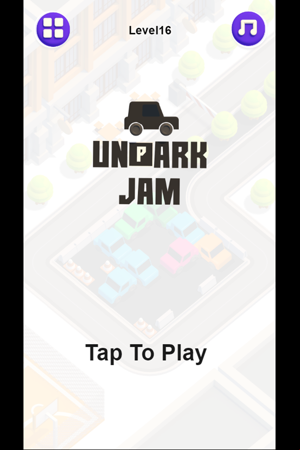 Unpark Jam Welcome Screen Screenshot.