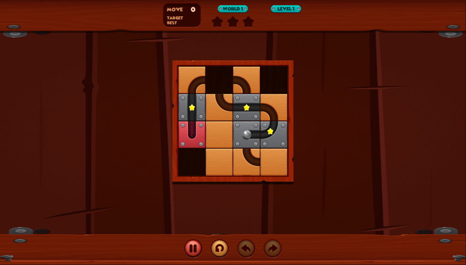 Unroll Ball Game Level Start Screenshot.