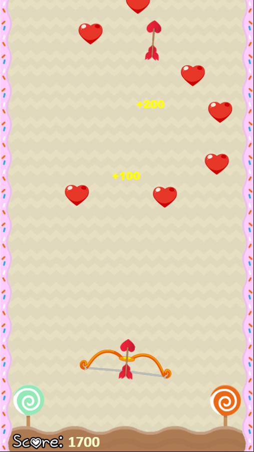 Valentine Shooter Game Play Screenshot.
