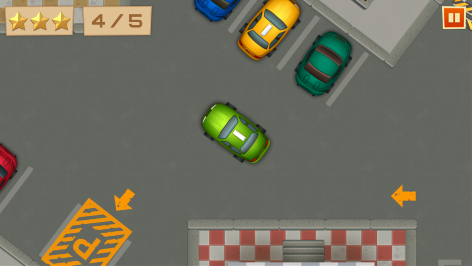 Valet Parking Game Level Progress Screenshot.