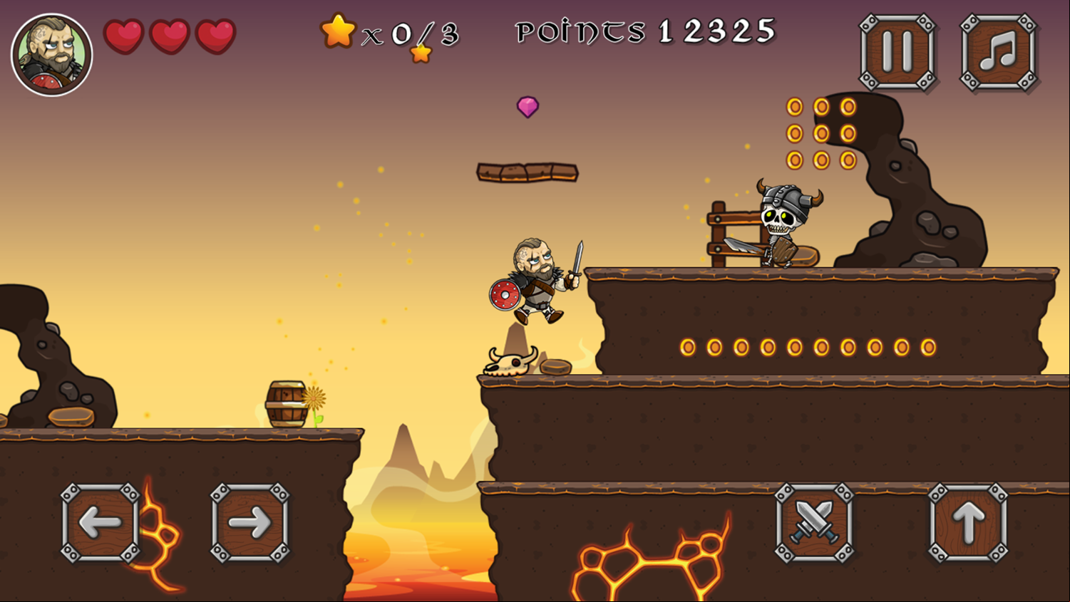 Vikings vs Skeletons Game Play Screenshot.