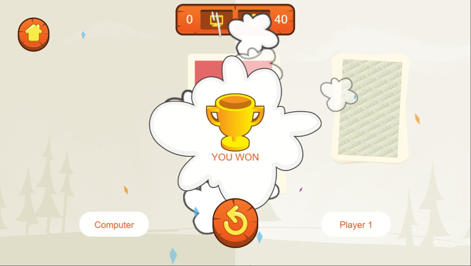 Wabbit Snap Game Win Screenshot.