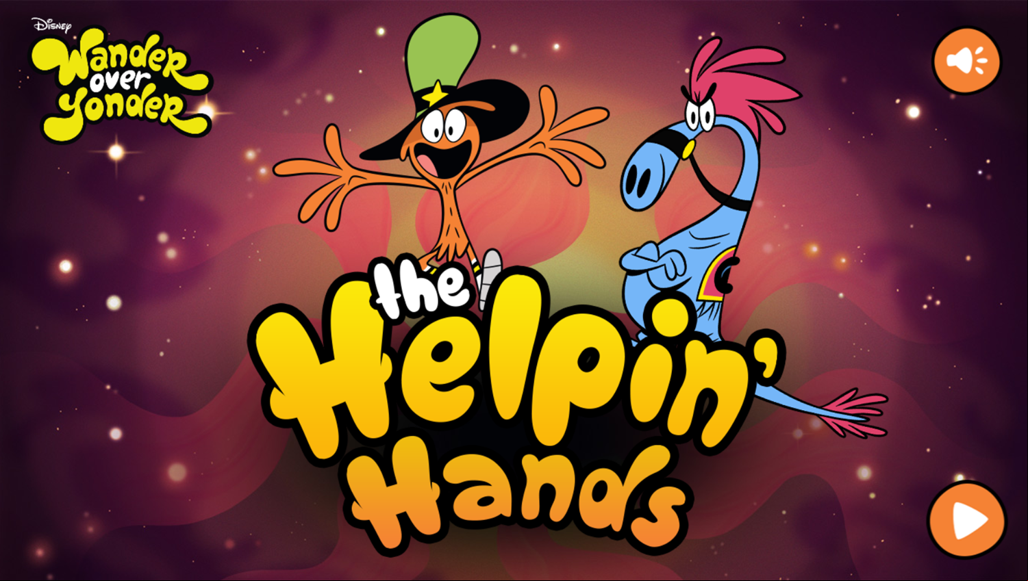 Wander Over Yonder the Helpin' Hands Game Welcome Screen Screenshot.