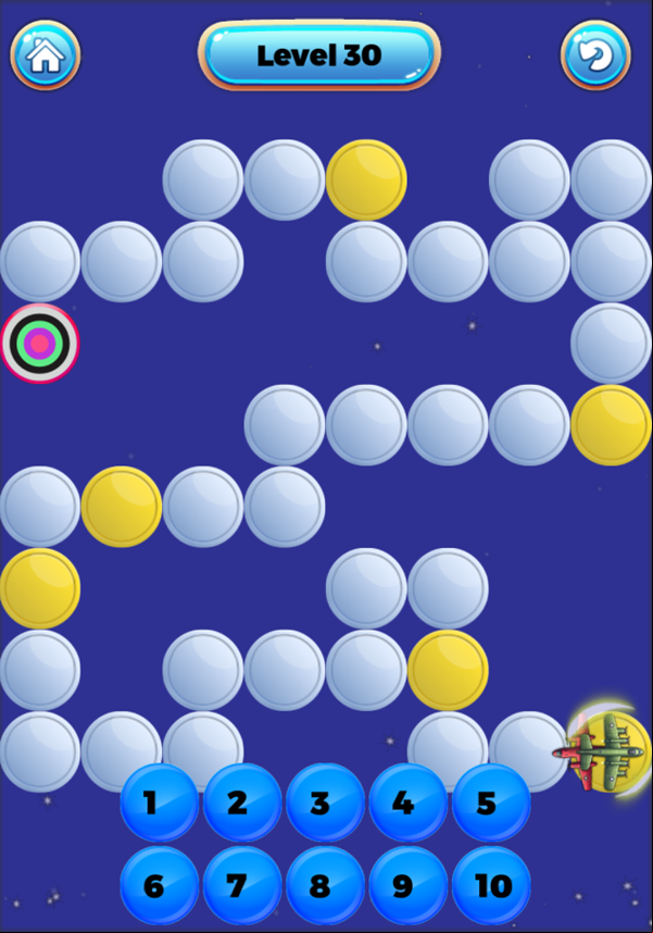 Warplane Racing Game Level Puzzle Screenshot.