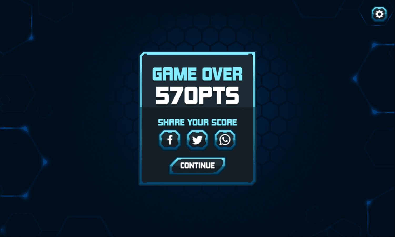 Warship Game Over Screen Screenshot.