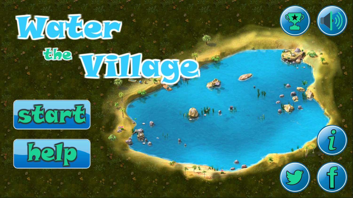 Water the Village Game Welcome Screen Screenshot.