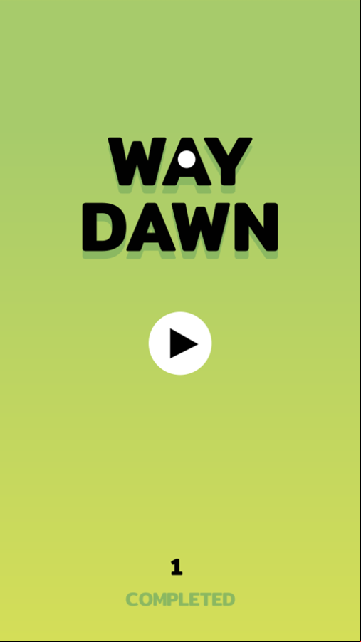 Way Down Game Welcome Screen Screenshot.