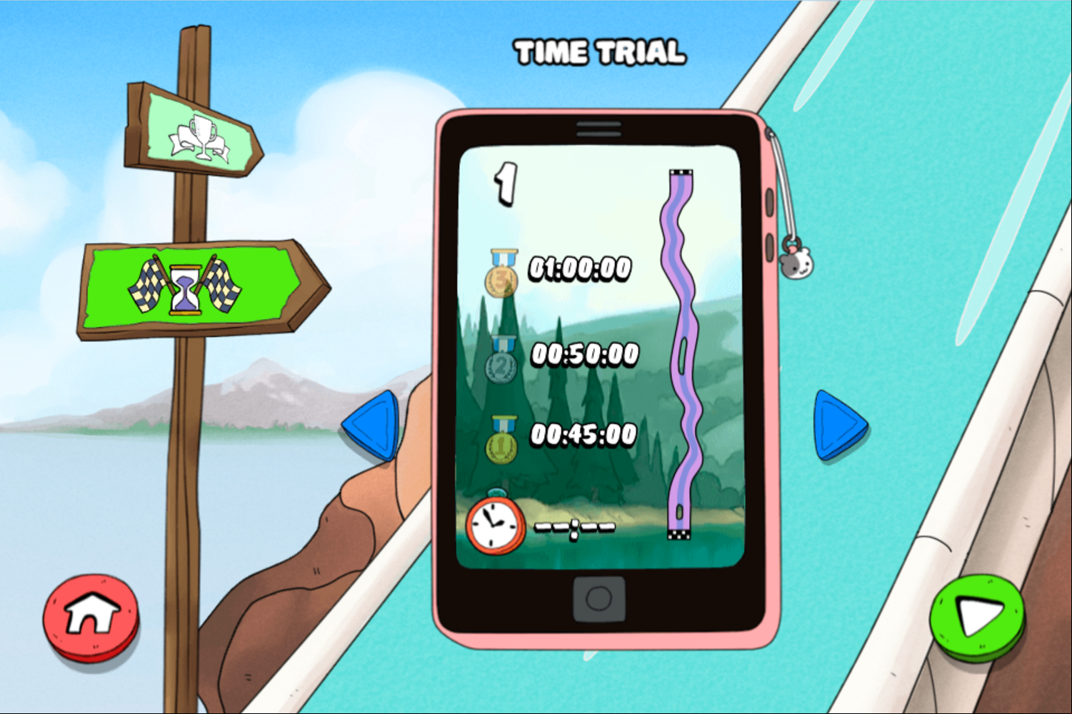 We Bare Bears Beary Rapids Race Time Trials Screenshot.
