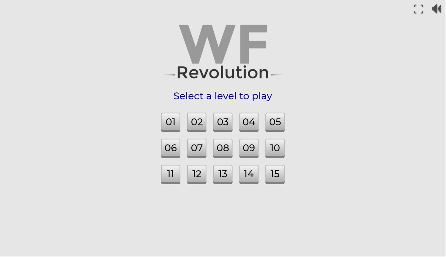 WF Revolution Game Level Select Screenshot.