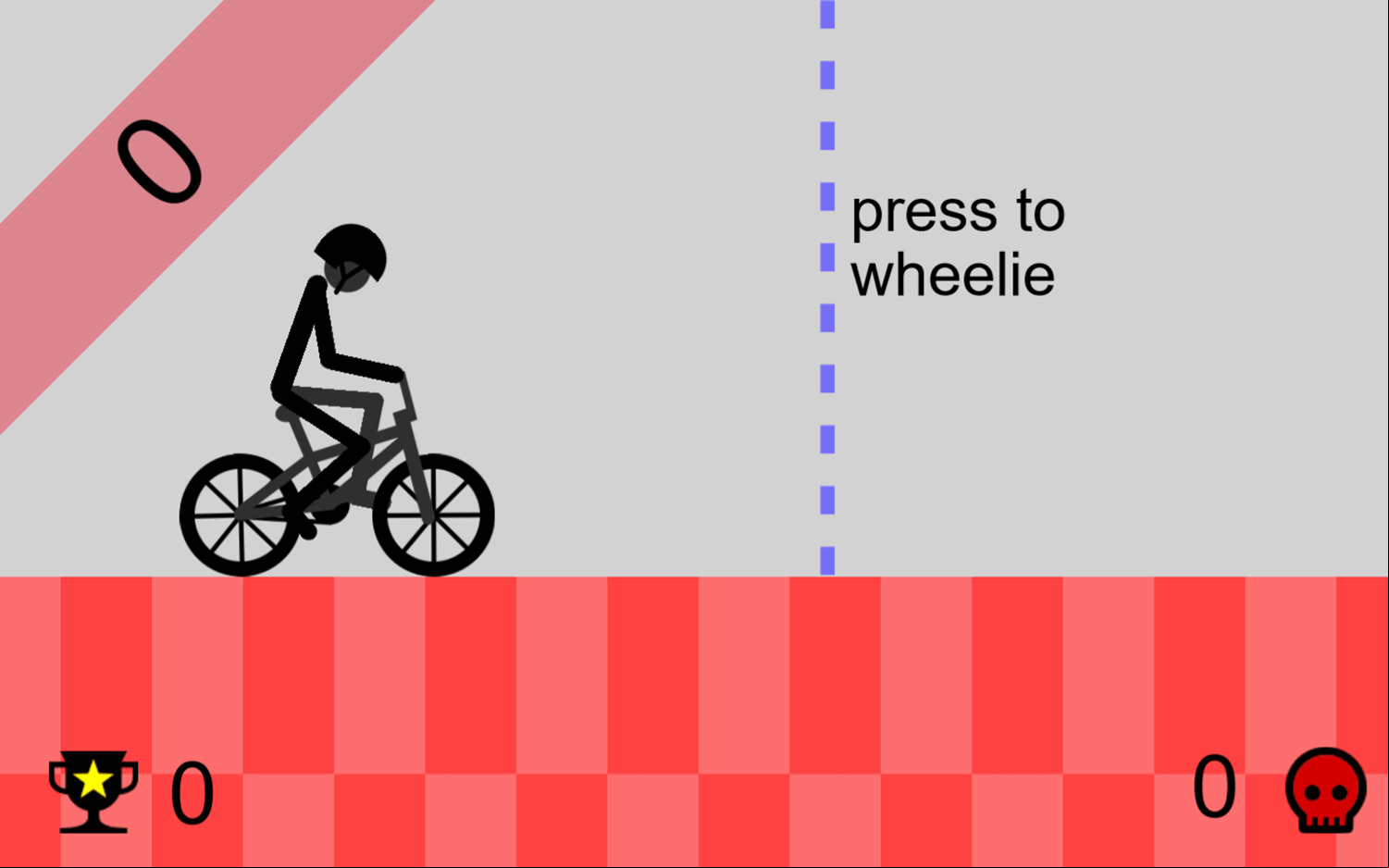 Wheelie Bike Welcome Screen Screenshot.