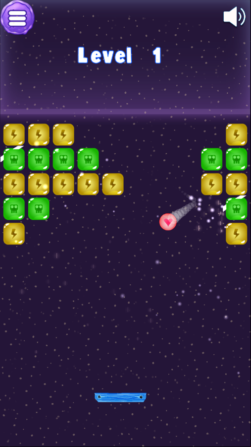 Wizard Brick Breaker Game Level Play Screenshot.