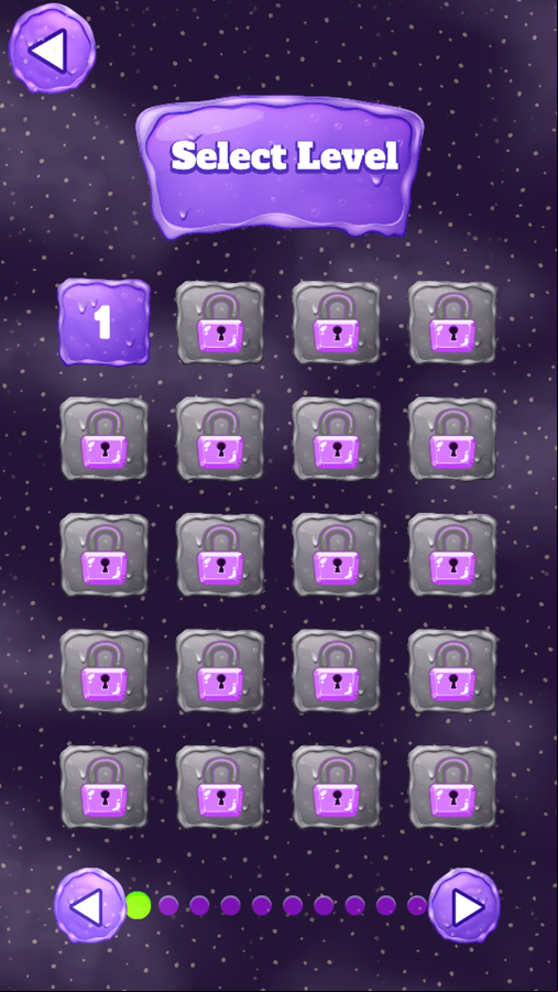 Wizard Brick Breaker Game Select Level Screenshot.