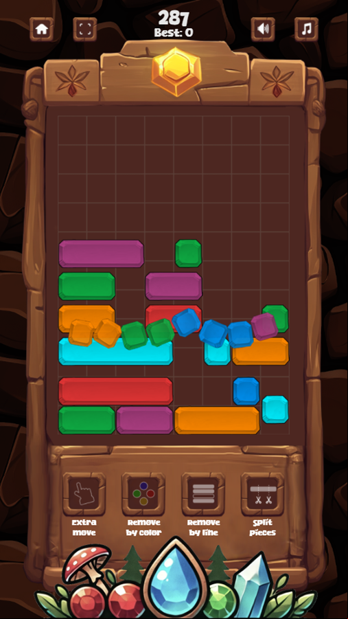 Woodland Slide Game Level Play Screenshot.