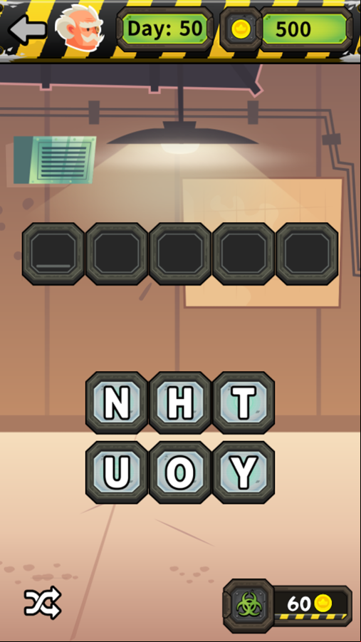 Word Factory Game Final Level Screenshot.