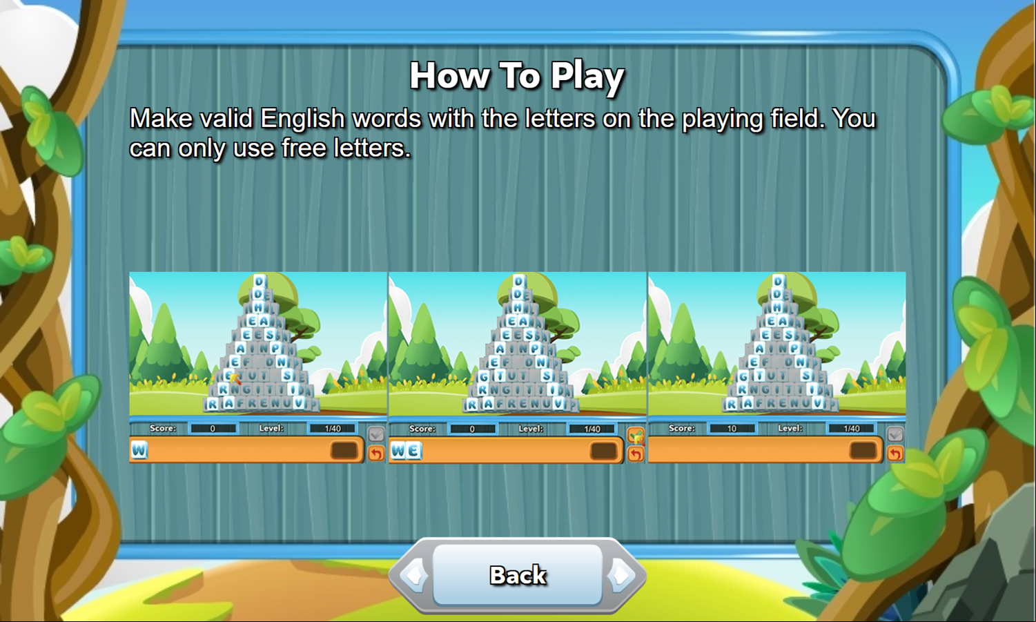 Word Mahjong Game How To Play Screenshot.