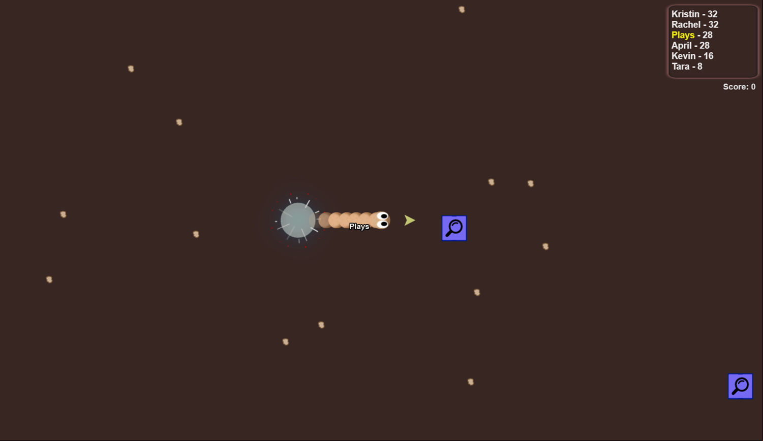 Worm.io Survival Game Start Screenshot.