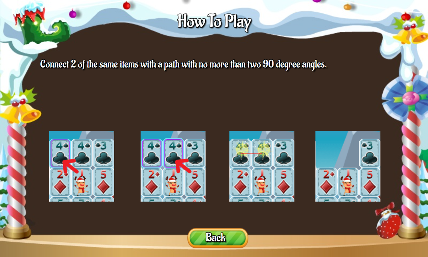 Xmas Card Connect Game How To Play Screenshot.