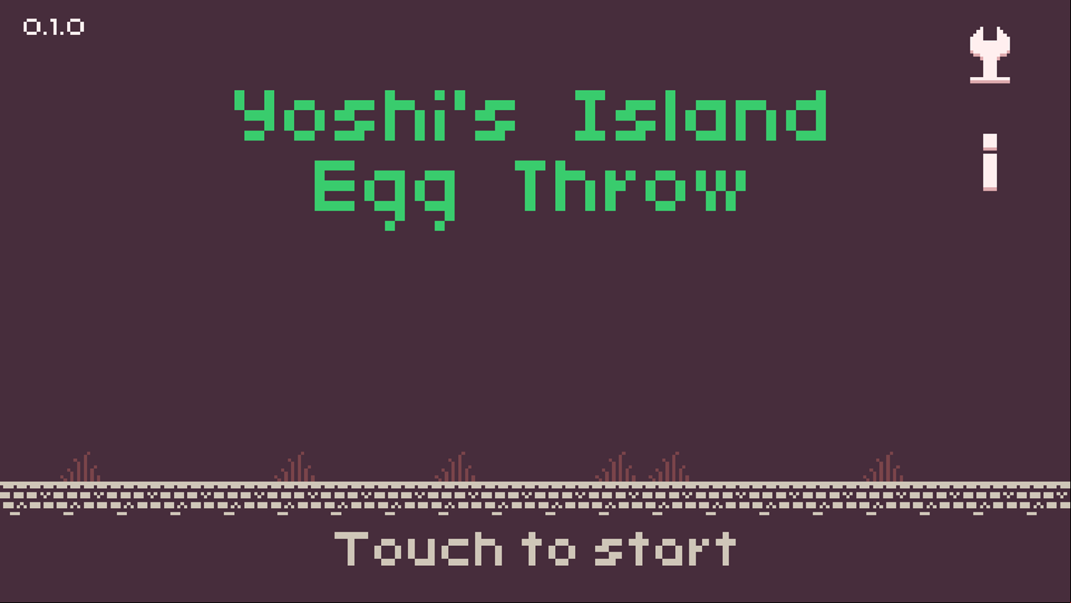 Yoshi's Island Egg Throw Game Welcome Screen Screenshot.