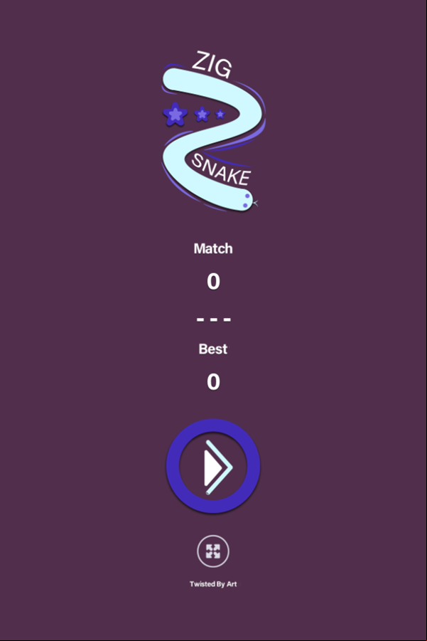 Zig Snake Game Welcome Screen Screenshot.