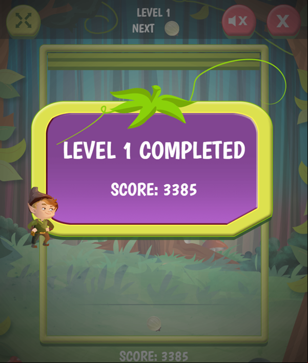 Zippy Pixie Game Level Completed Screenshot.