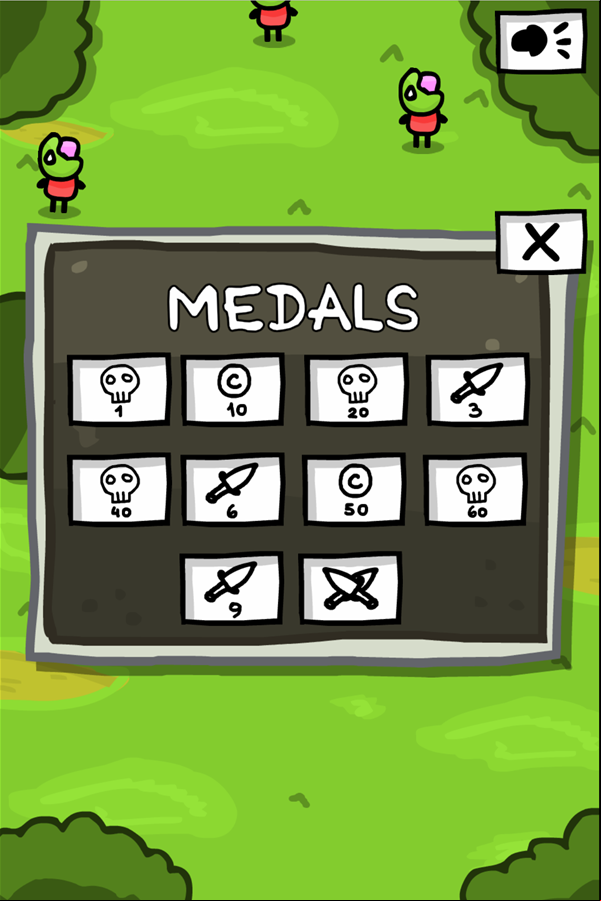Zombie Plague Game Medals Screen Screenshot.