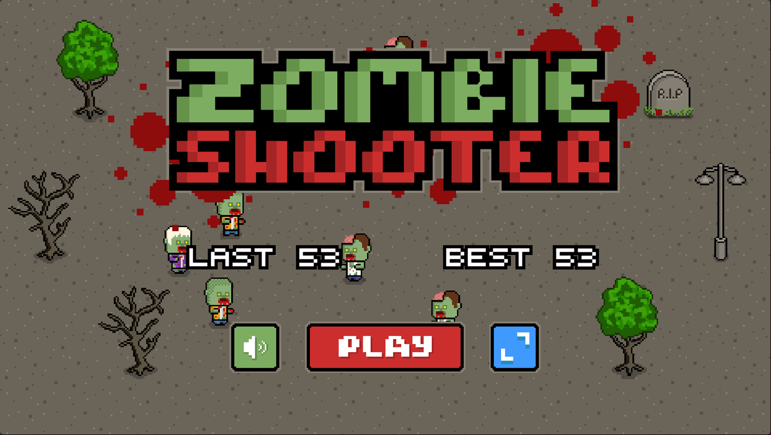 Zombie Shooter Game Score Screenshot.