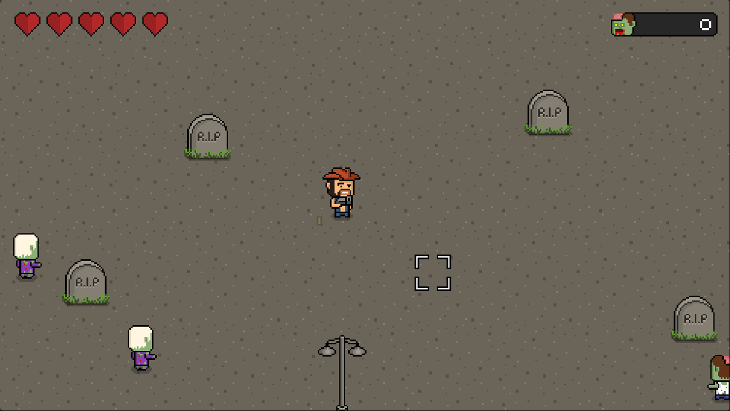 Zombie Shooter Game Start Screenshot.