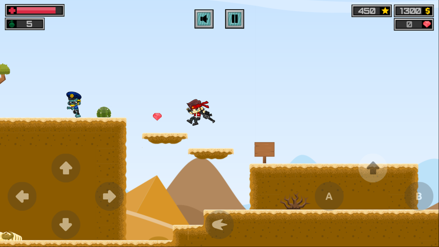 Zombies Assault Game Level Platforming Screenshot.