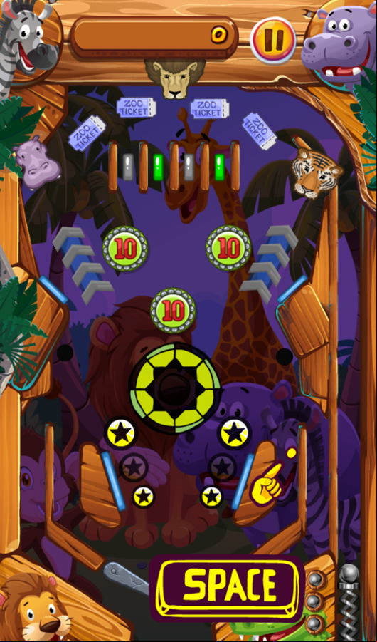 Zoo Pinball Game Start Screenshot.