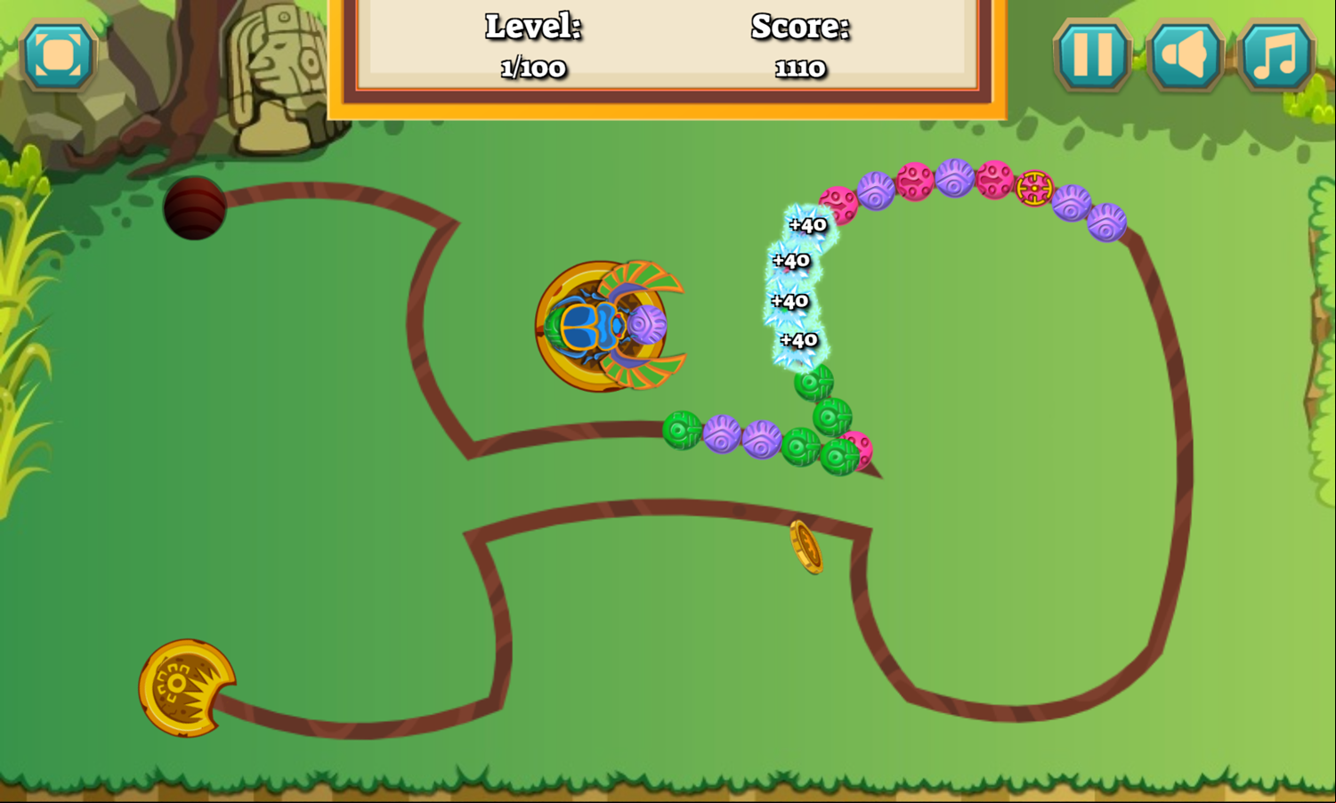 Zuma Legend Game Combo Screenshot.