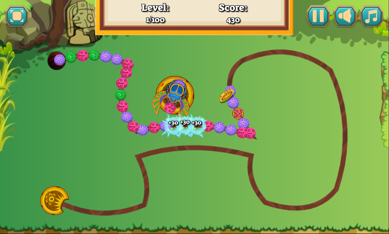 Zuma Legend Game Level Play Screenshot.